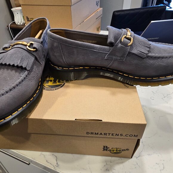 DR. MARTENS Adrian Snaffle Loafer Grey / Washed Denim 31588764 Mens US Size 13 - Picture 3 of 9